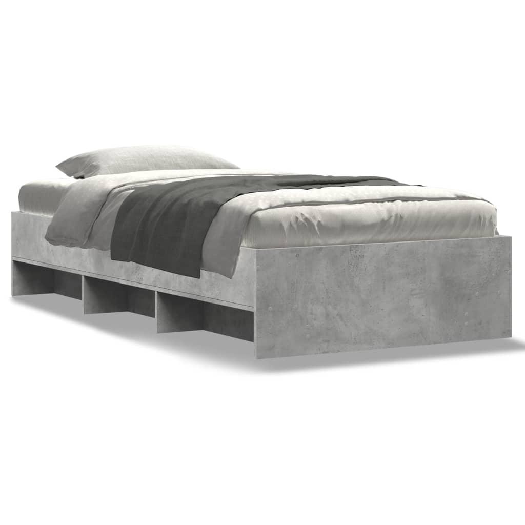 Sengeramme 75x190 cm konstrueret træ betongrå billede
