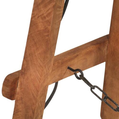 Gulvlampe E27 massivt mangotræ messingfarvet