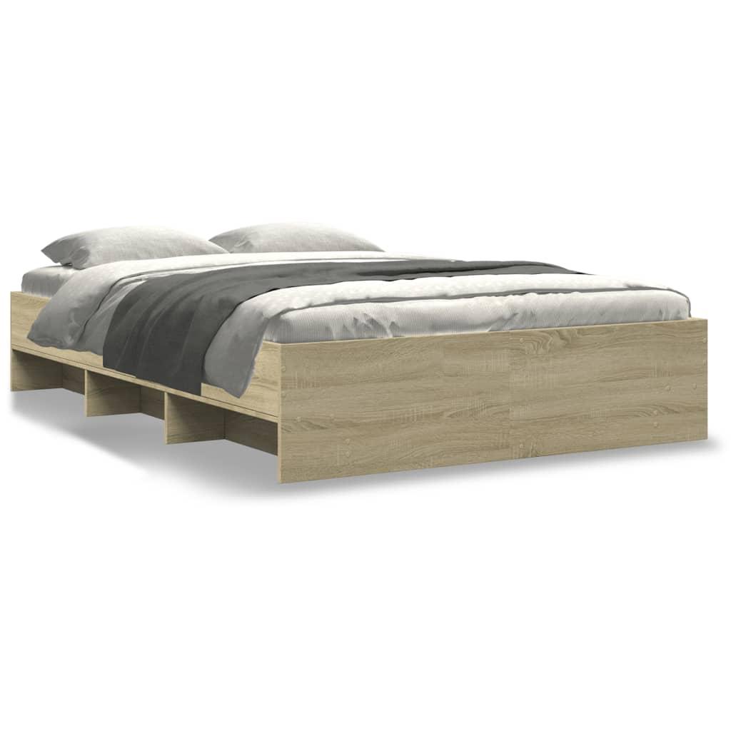 Sengeramme 140x190 cm uden madras konstrueret træ sonoma-eg