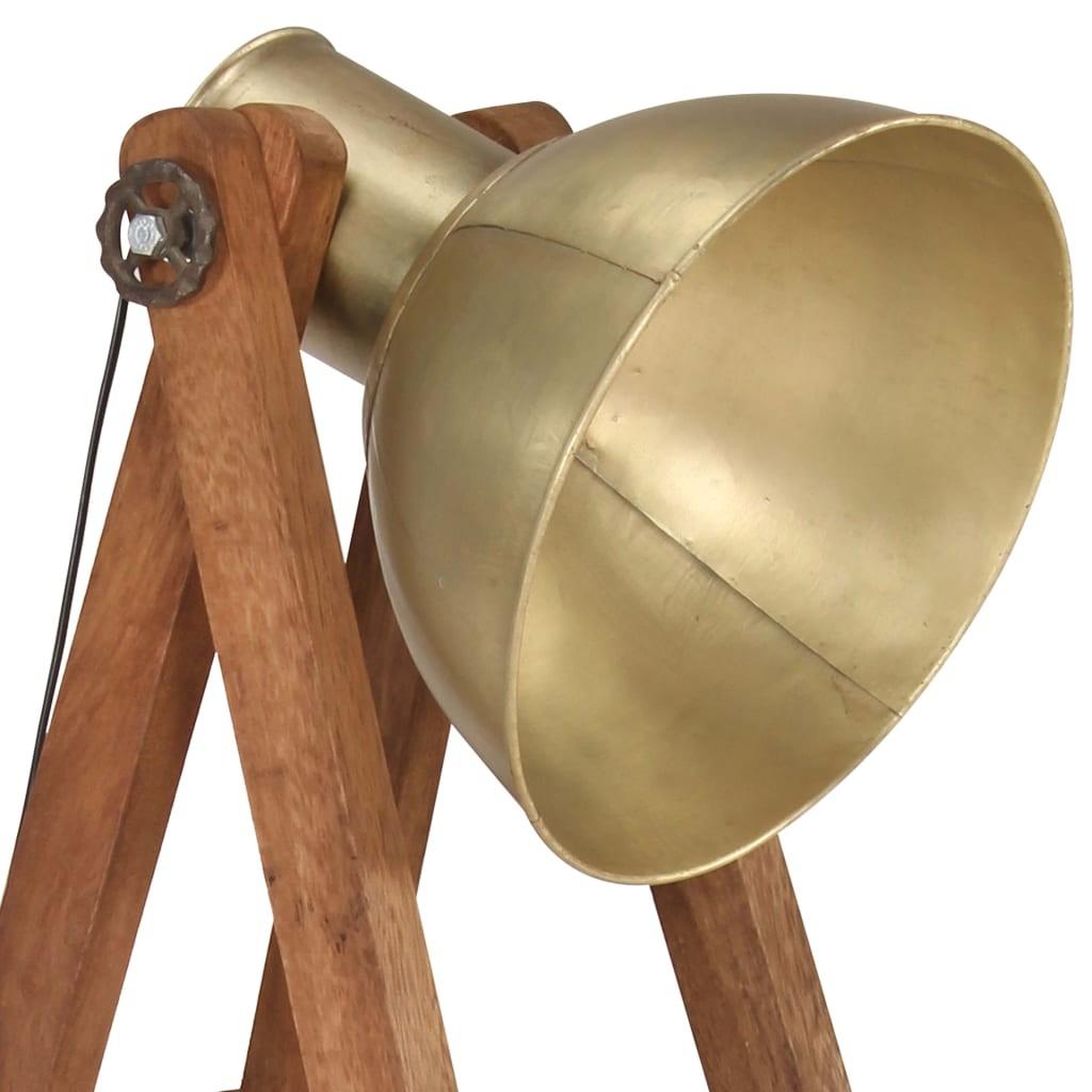 Gulvlamper 3 stk. E27 massivt mangotræ messingfarvet