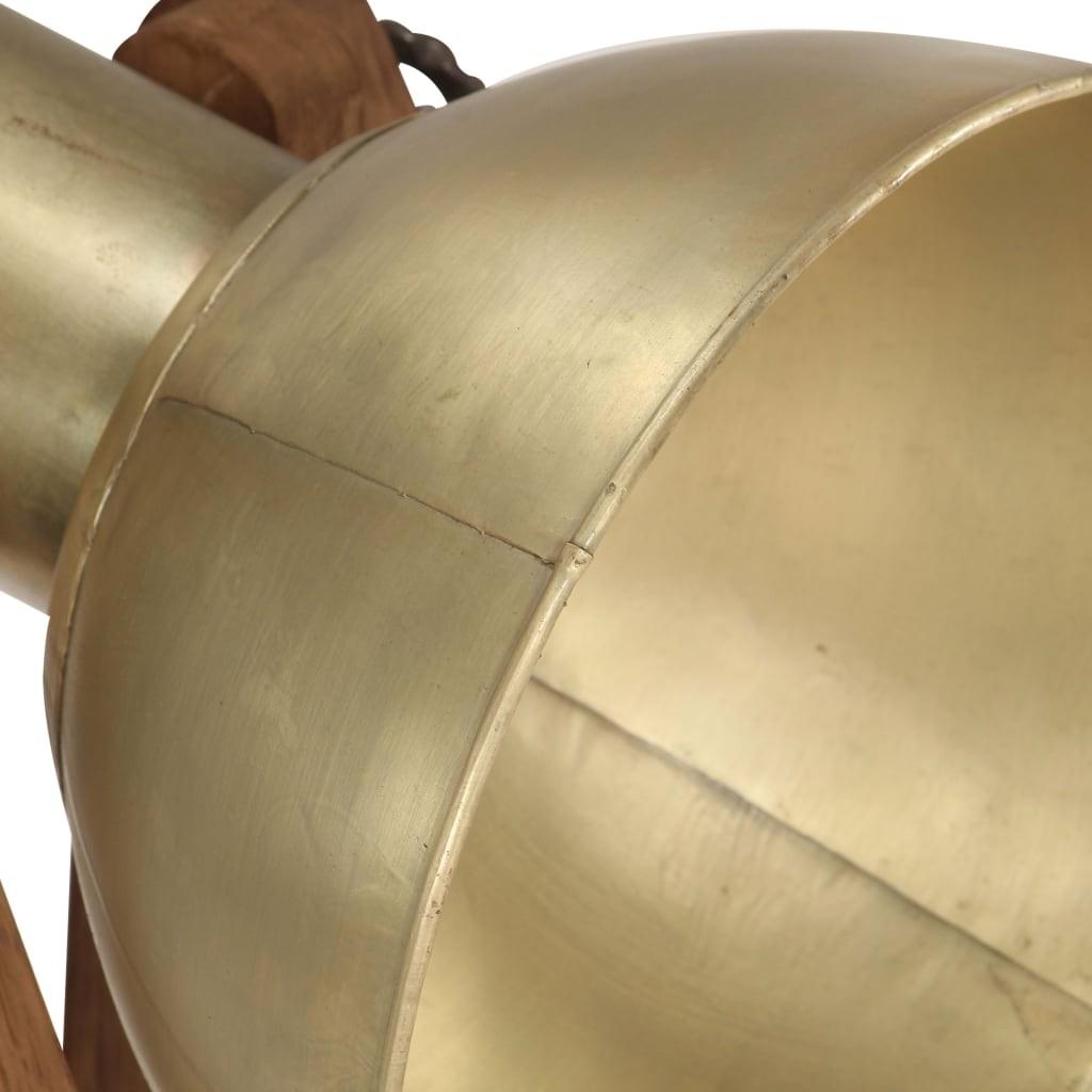 Gulvlamper 3 stk. E27 massivt mangotræ messingfarvet