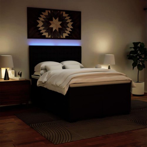 Kontinentalseng 160x200 cm kunstlæder sort