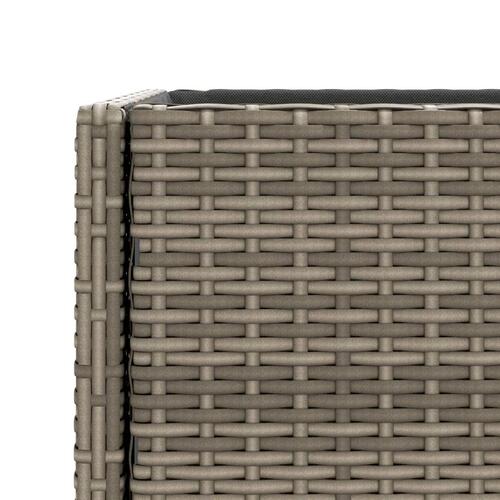 Plantekasser 2 stk. med hylde 90x40x75 cm polyrattan grå