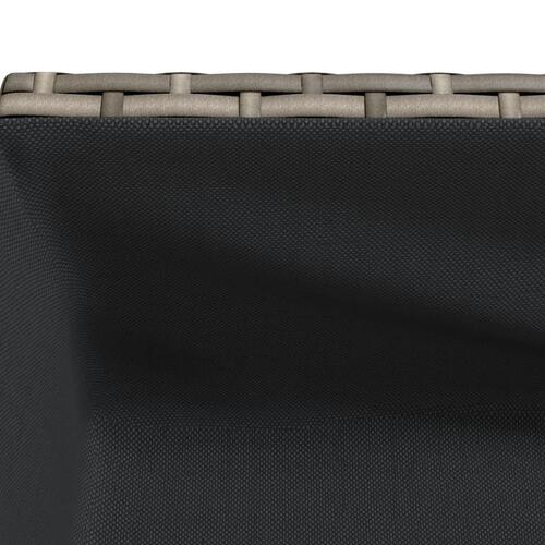 Plantekasser 2 stk. med hylde 90x40x75 cm polyrattan grå