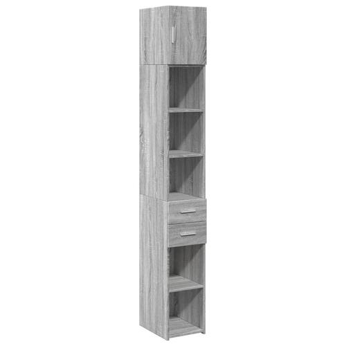 Skab 30x42,5x225 cm smalt konstrueret træ grå sonoma-eg