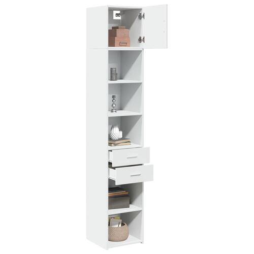 Skab 40x42,5x225 cm smalt konstrueret træ hvid