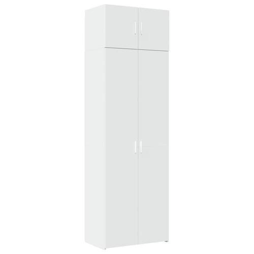Opbevaringsskab 70x42,5x225 cm konstrueret træ hvid