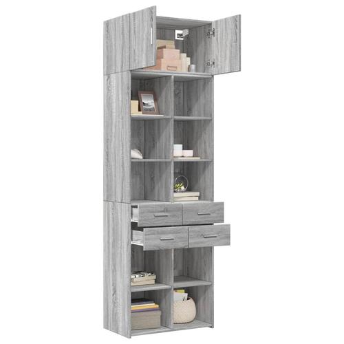 Skab 70x42,5x225 cm konstrueret træ grå sonoma-eg