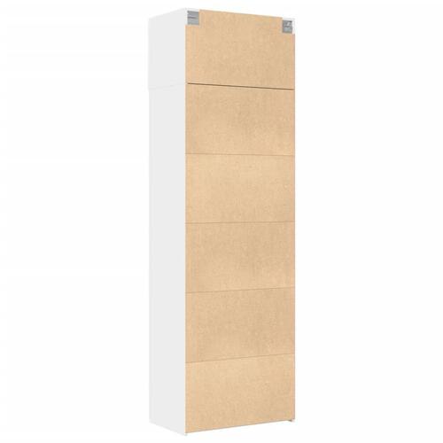 Opbevaringsskab 70x42,5x225 cm konstrueret træ hvid