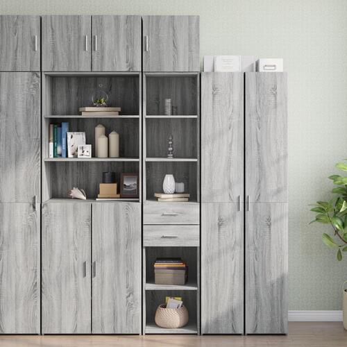 Skab 40x42,5x225 cm smalt konstrueret træ grå sonoma-eg