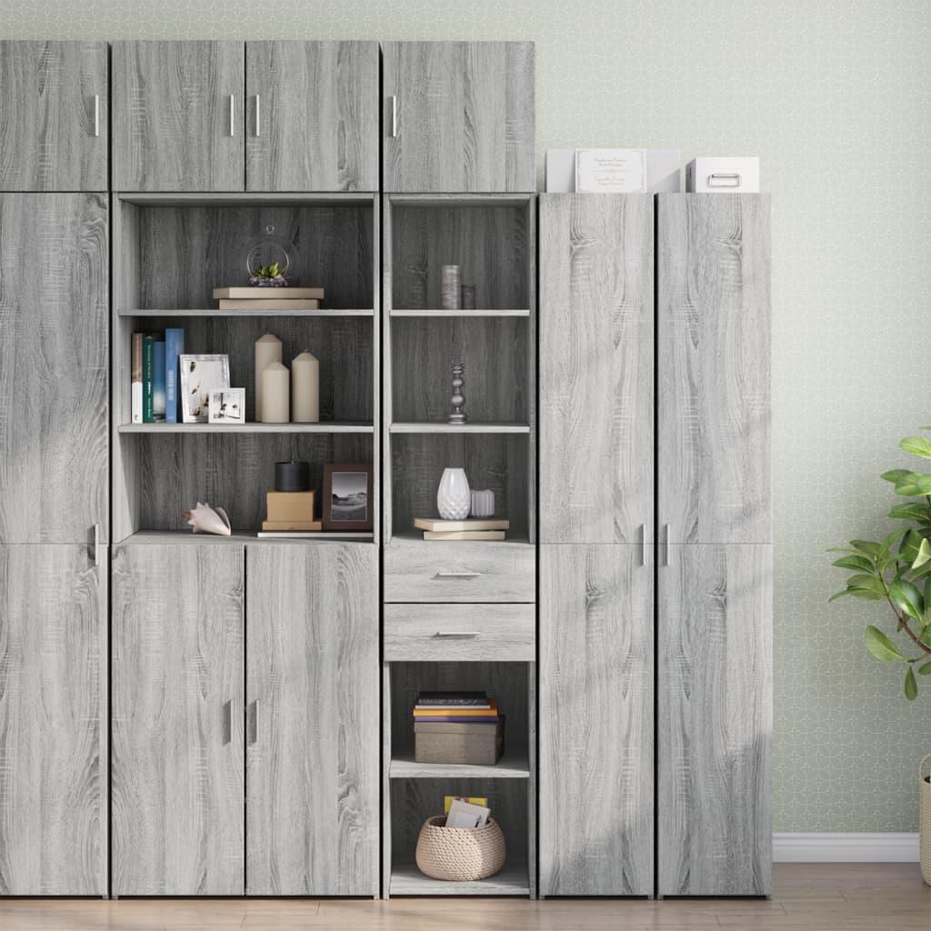 Skab 40x42,5x225 cm smalt konstrueret træ grå sonoma-eg