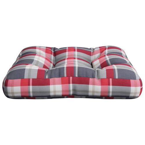 Pallehynde 60x60x12 cm stof rødternet