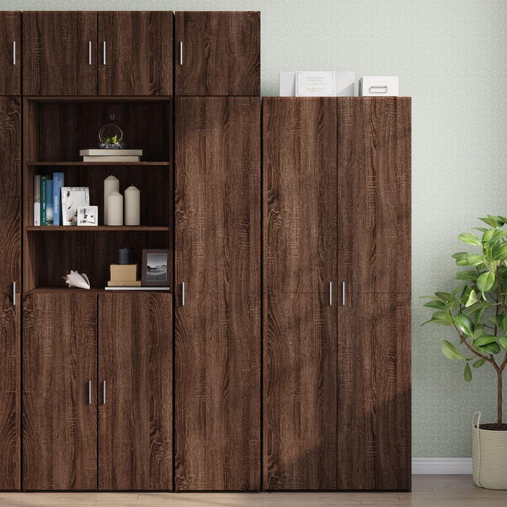 Skab 40x42,5x225 cm smalt konstrueret træ brun egetræsfarve