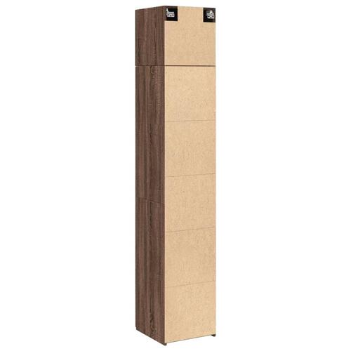 Skab 40x42,5x225 cm smalt konstrueret træ brun egetræsfarve