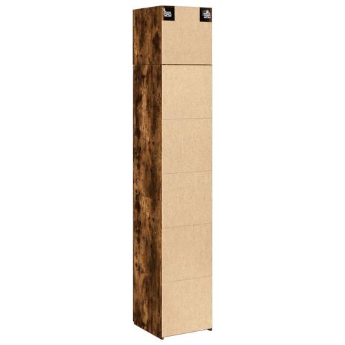 Skab 40x42,5x225 cm smalt konstrueret træ røget egetræsfarve