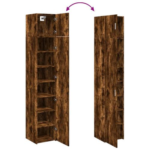 Skab 40x42,5x225 cm smalt konstrueret træ røget egetræsfarve