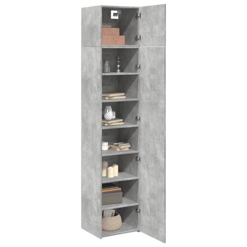 Skab 45x42,5x225 cm smalt konstrueret træ betongrå
