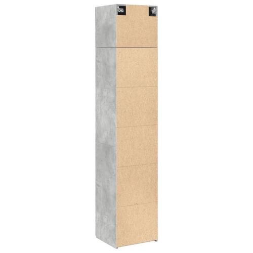 Skab 45x42,5x225 cm smalt konstrueret træ betongrå