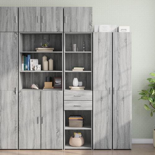 Skab 45x42,5x225 cm smalt konstrueret træ grå sonoma-eg