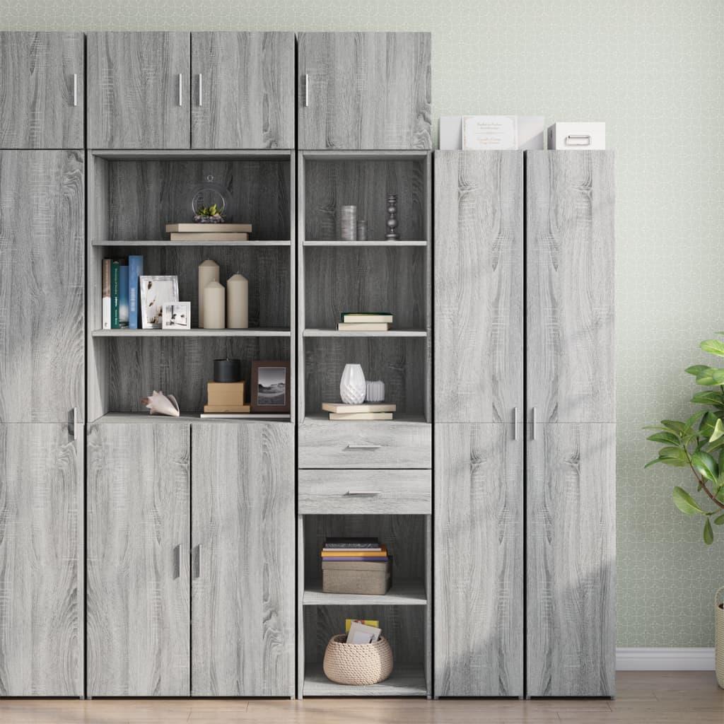 Skab 45x42,5x225 cm smalt konstrueret træ grå sonoma-eg