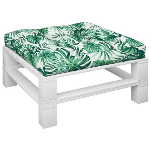 Hynde til pallesofa 70x70x12 cm bladmønster