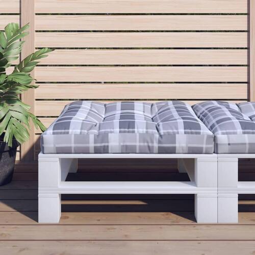 Pallehynde 70x70x12 cm stof gråternet