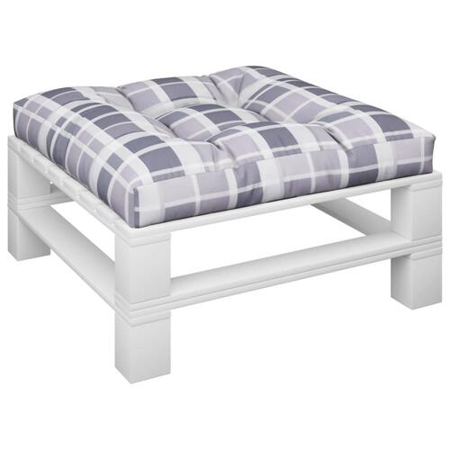 Pallehynde 70x70x12 cm stof gråternet