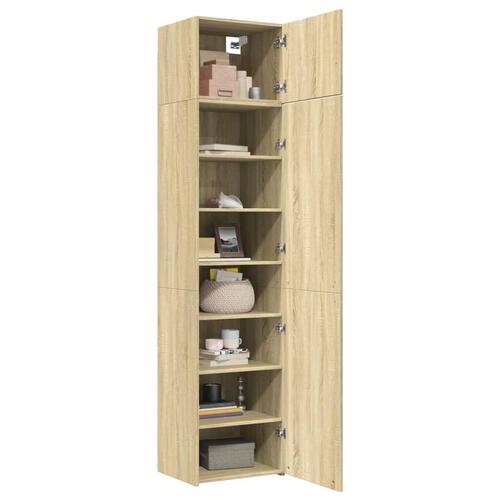 Skab 50x42,5x225 cm smalt konstrueret træ sonoma-eg