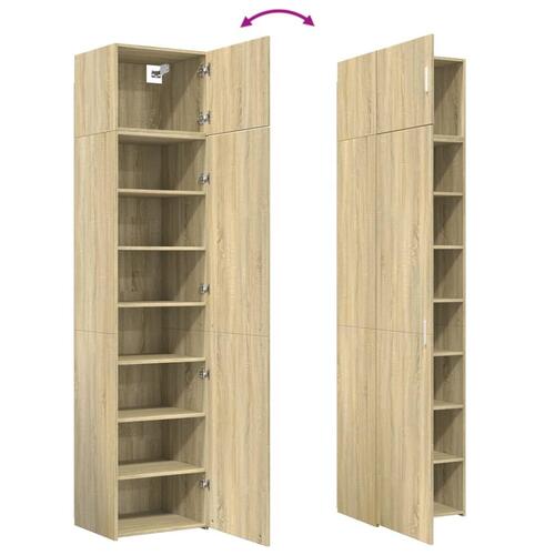 Skab 50x42,5x225 cm smalt konstrueret træ sonoma-eg