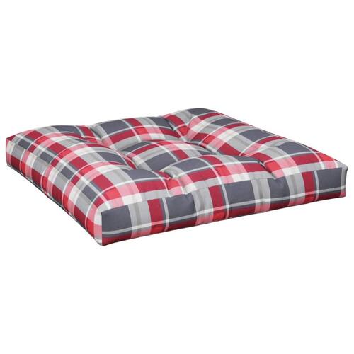 Pallehynde 80x80x12 cm stof rødternet