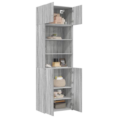 Skab 70x42,5x225 cm konstrueret træ grå sonoma-eg