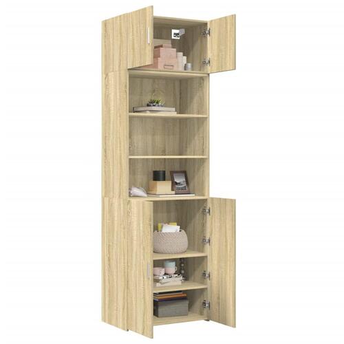 Skab 70x42,5x225 cm smalt konstrueret træ sonoma-eg
