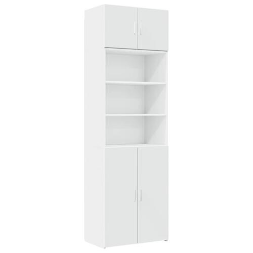 Opbevaringsskab 70x42,5x225 cm konstrueret træ hvid