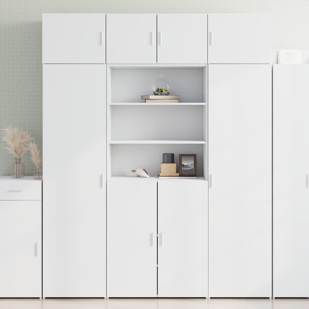 Opbevaringsskab 80x42,5x225 cm konstrueret træ hvid billede