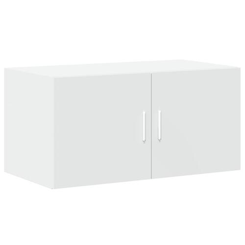 Opbevaringsskab 80x42,5x225 cm konstrueret træ hvid