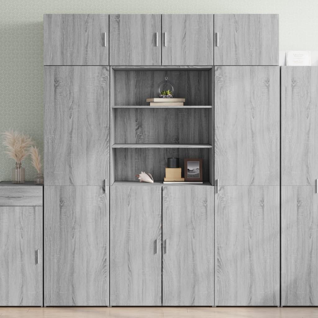 Skab 80x42,5x225 cm konstrueret træ grå sonoma-eg