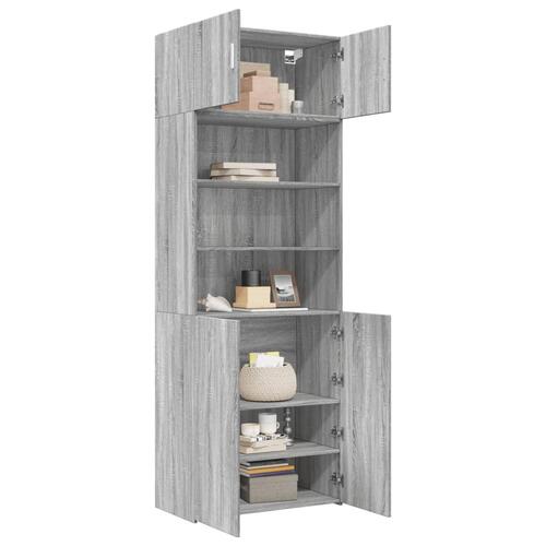 Skab 80x42,5x225 cm konstrueret træ grå sonoma-eg