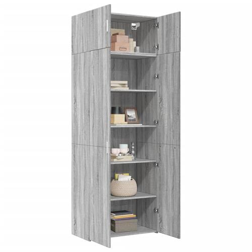 Skab 80x42,5x225 cm konstrueret træ grå sonoma-eg