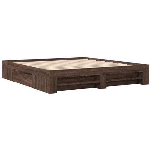 Sengestel uden madras 180x200 cm konstrueret træ brunt eg