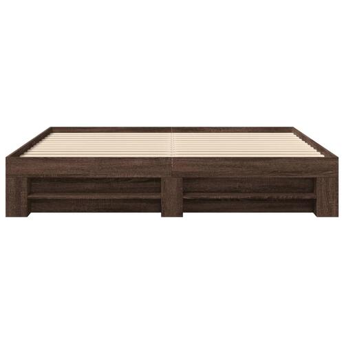 Sengestel uden madras 180x200 cm konstrueret træ brunt eg