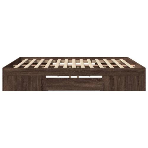 Sengestel uden madras 180x200 cm konstrueret træ brunt eg