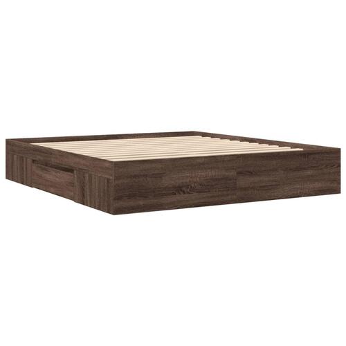 Sengestel uden madras 180x200 cm konstrueret træ brunt eg
