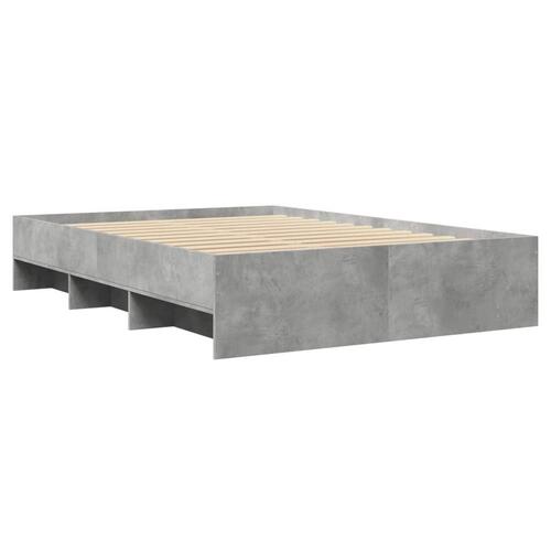 Sengestel 140x200 cm konstrueret træ betongrå