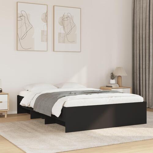 Sengestel 140x200 cm massivt træ sort