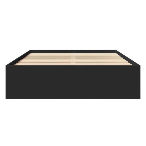 Sengestel 140x200 cm massivt træ sort