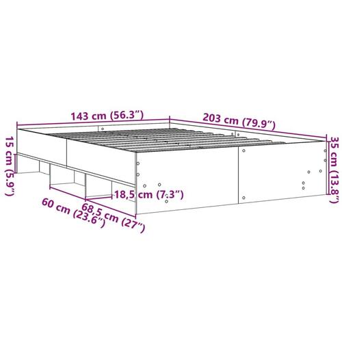 Sengestel 140x200 cm massivt træ sort