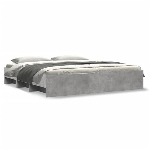 Sengestel 200x200 cm konstrueret træ betongrå