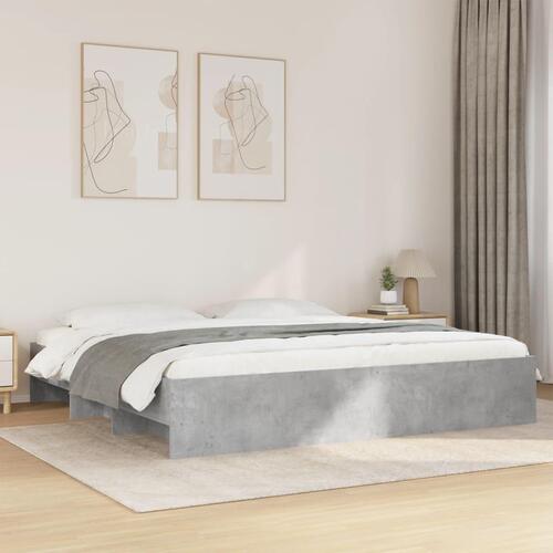 Sengestel 200x200 cm konstrueret træ betongrå