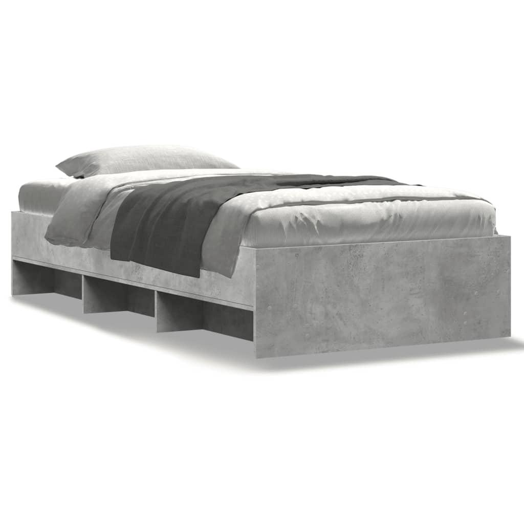 Sengeramme 90x200 cm konstrueret træ betongrå billede
