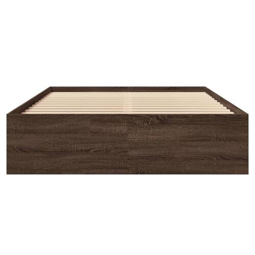 Sengestel 135x190 cm konstrueret træ brun eg